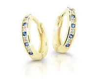 Cutie Jewellery Pôvabné kruhové náušnice zo žltého zlata C3342-80-X-1 modrá