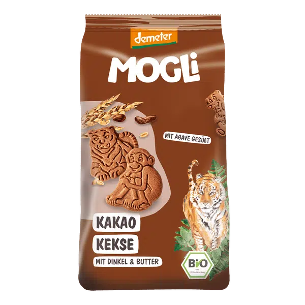 MOGLI BIO kakaové sušenky s certifikací Demeter 125 g