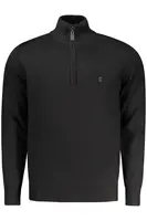 Pánský černý svetr s polovičním zipem