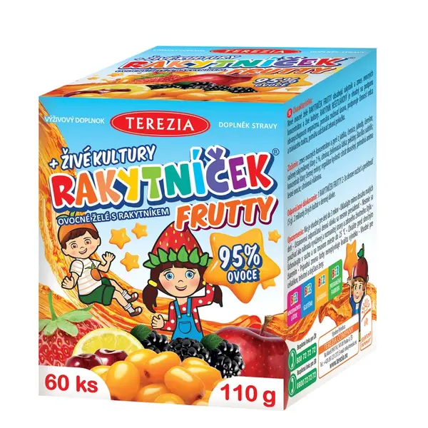 Terezia Company Rakytníček Frutty ovocné želatínky s rakytníkom a živými kultúrami 60 ks