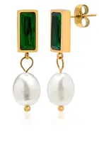 Troli Očarujúce pozlátené náušnice s pravými barokovými perlami VAAXF372G