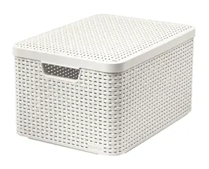 Curver Úložný box Rattan Style2 s víkem M 1 ks krémový