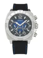 GUESS Analógové hodinky 'TRACTION'  tmavomodrá / čierna / strieborná