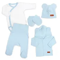 Bavlnená súprava pre bábätko do pôrodnice 5D, Made with love, baby blue