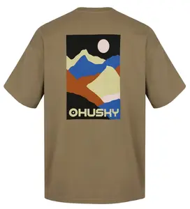 Husky Tee Panorama M S, light khaki Pánské bavlněné triko