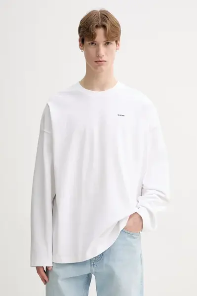 Bavlněné tričko s dlouhým rukávem G-Star Heavy jersey oversized