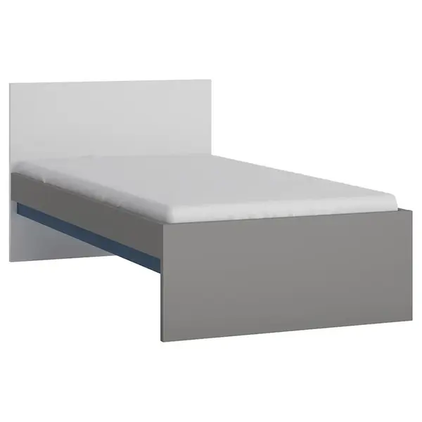 Posteľ Laser LASZ01B 90 platinovo sivá/čierna perla/alpská biela/modrá