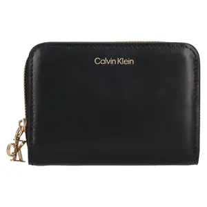 Malá dámská kožená peněženka Calvin Klein Villa - černá
