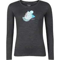 PROGRESS HELA CONE Dámské merino triko s dlouhým rukávem, tmavě šedá, velikost