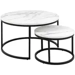 MID.YOU KONFERENČNÍ STOLEK, černá, bílá, kov, kompozitní dřevo, 80/45/80 cm