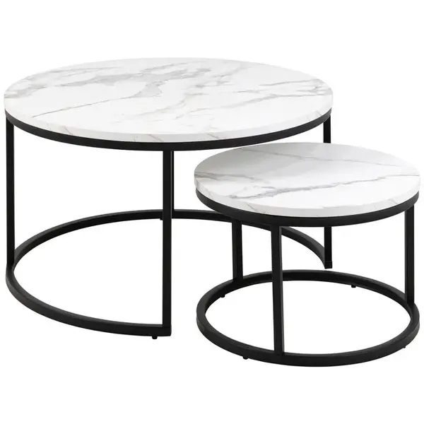 MID.YOU KONFERENČNÍ STOLEK, černá, bílá, kov, kompozitní dřevo, 80/45/80 cm