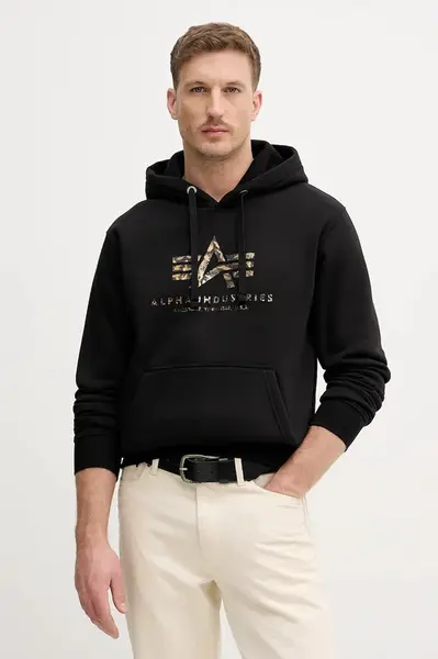 Mikina Alpha Industries Basic Hoodie BL Effect Print