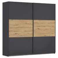 Rauch Möbel SKŘÍŇ S POSOUVACÍMI DVEŘMI, šedá, dub artisan, 218/210/59 cm