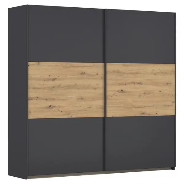 Rauch Möbel SKŘÍŇ S POSOUVACÍMI DVEŘMI, šedá, dub artisan, 218/210/59 cm