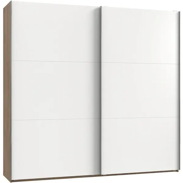 MID.YOU SKŘÍŇ S POSOUVACÍMI DVEŘMI, bílá, barvy dubu, barvy hliníku, 250/236/65 cm