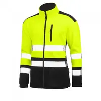 Fleecová mikina fluorescenční s reflexními pruhy L