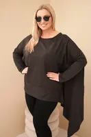 Kesi Dámska tunika Plus Size z bavlny s asymetrickým spodkom hnedá