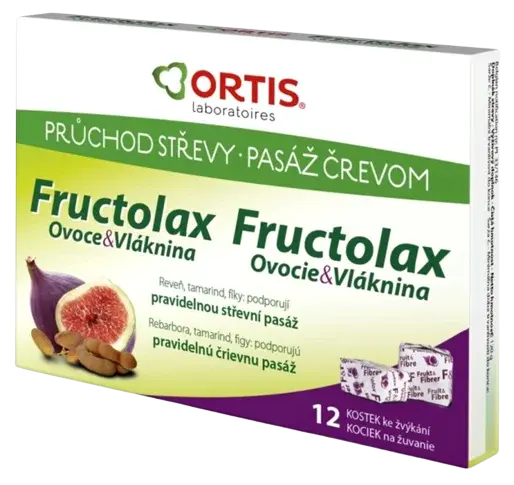 FRUCTOLAX Ovoce a vláknina kostky 12 ks