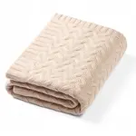 Babyono Dětská deka z merino vlny 75 x 100 cm, sv. béžová