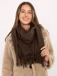 Tmavě hnědá šála s třásněmi