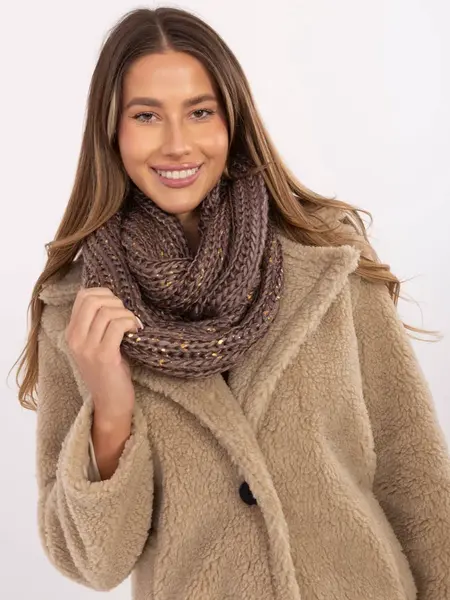 Dámsky komínový šál v tmavobéžovej farbe