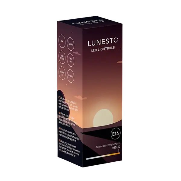 LUNESTO LED Oranžová žiarovka E14 bez modrej zložky pre lepší spánok