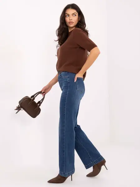 Dámské rovné džíny v tmavě modré barvě