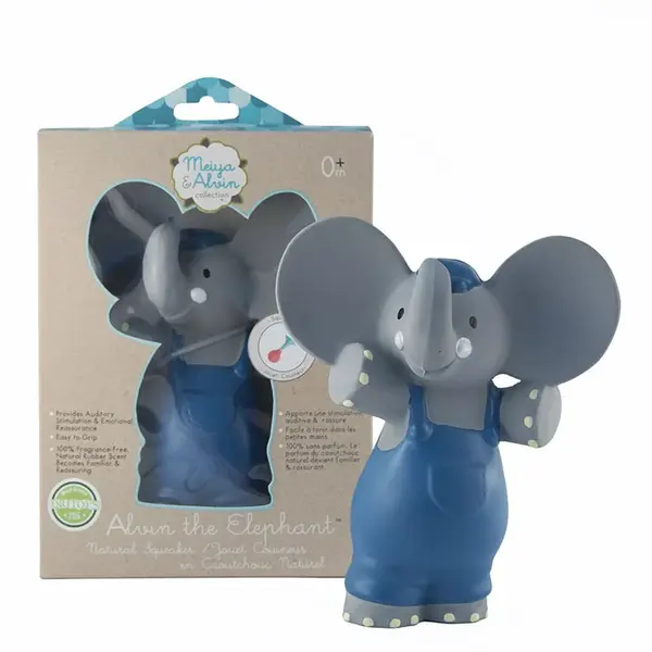 Meiya&Alvin pískatko/hryzátko (100% prírodný kaučuk) - sloník Alvin