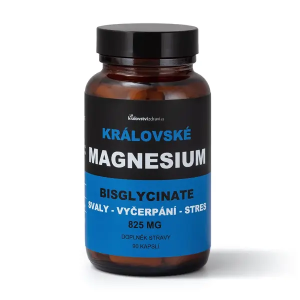 Kráľovské Magnesium Bisglycinate 825 mg + (Vitamín B6), 90 veg. kapsúl