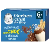 GERBER Cereal mlíčko s kaší s příchutí kakaa 2 x 200 ml