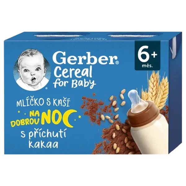 GERBER Cereal mlíčko s kaší s příchutí kakaa 2 x 200 ml