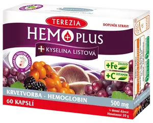 TEREZIA Hemoplus+Kyselina listová 60 kapslí