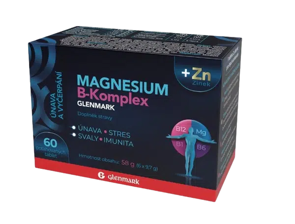 MAGNESIUM B-KOMPLEX Glenmark + Zinek 60 tablet