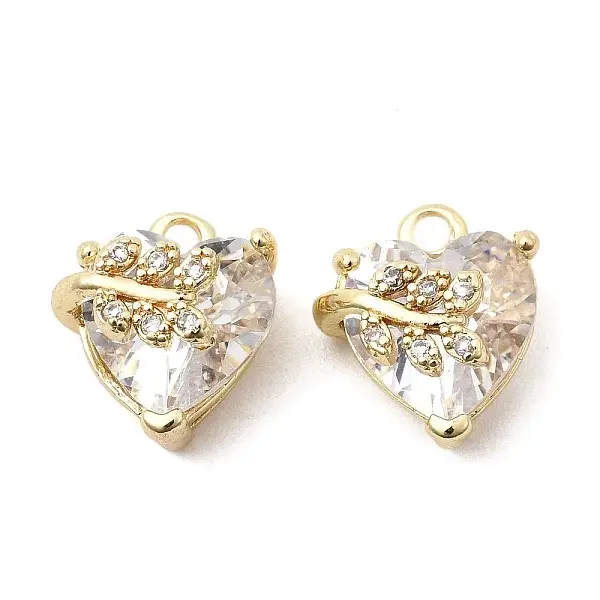 Brass Micro Pave Cubic Zirconia Pendants