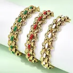 304 Stainless Steel Enamel Link Chain Bracelets for Women