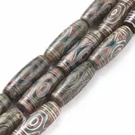 Natural Agate Tibetan Style 3-Eye dZi Beads Strands