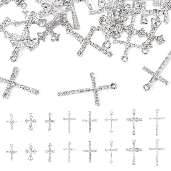 32Pcs 8 Styles Religion Themed Alloy Pendants