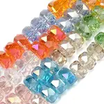 Electroplate Transparent Glass Beads Strands