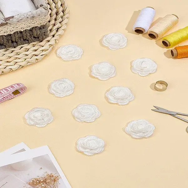 10Pcs Polyester Embroider Thread Iron on/Sew On Patches