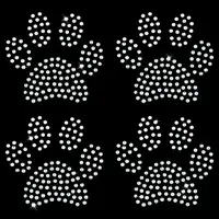 Paw Print Hotfix Glass Rhinestone