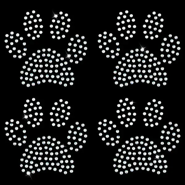Paw Print Hotfix Glass Rhinestone