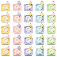 25Pcs 5 Colors Opaque Resin Pendants