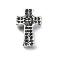 Rack Plating Brass Micro Pave Cubic Zirconia Beads