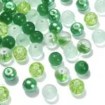 100Pcs Transparent Frosted Glass Beads Strands