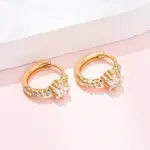 Star 925 Sterling Silver Micro Pave Clear Cubic Zirconia Hoop Earrings