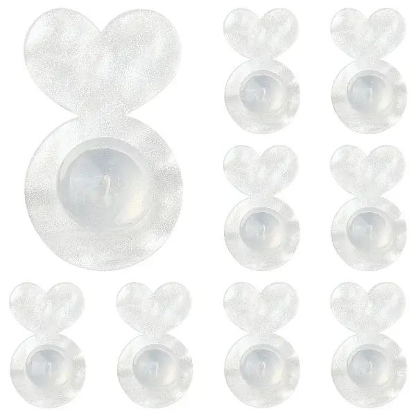 10Pcs Acrylic & Silicone Ear Nuts