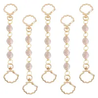 5Pcs Alloy Pink Enamel Shell Link Bag Extender Chains