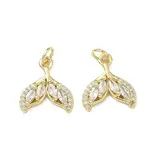 Brass Micro Pave Clear Cubic Zirconia Pendants