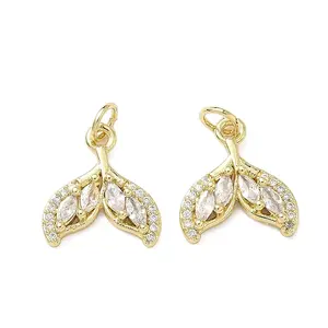Brass Micro Pave Clear Cubic Zirconia Pendants