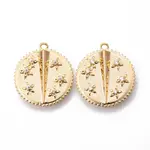 Brass Micro Pave Clear Cubic Zirconia Pendants